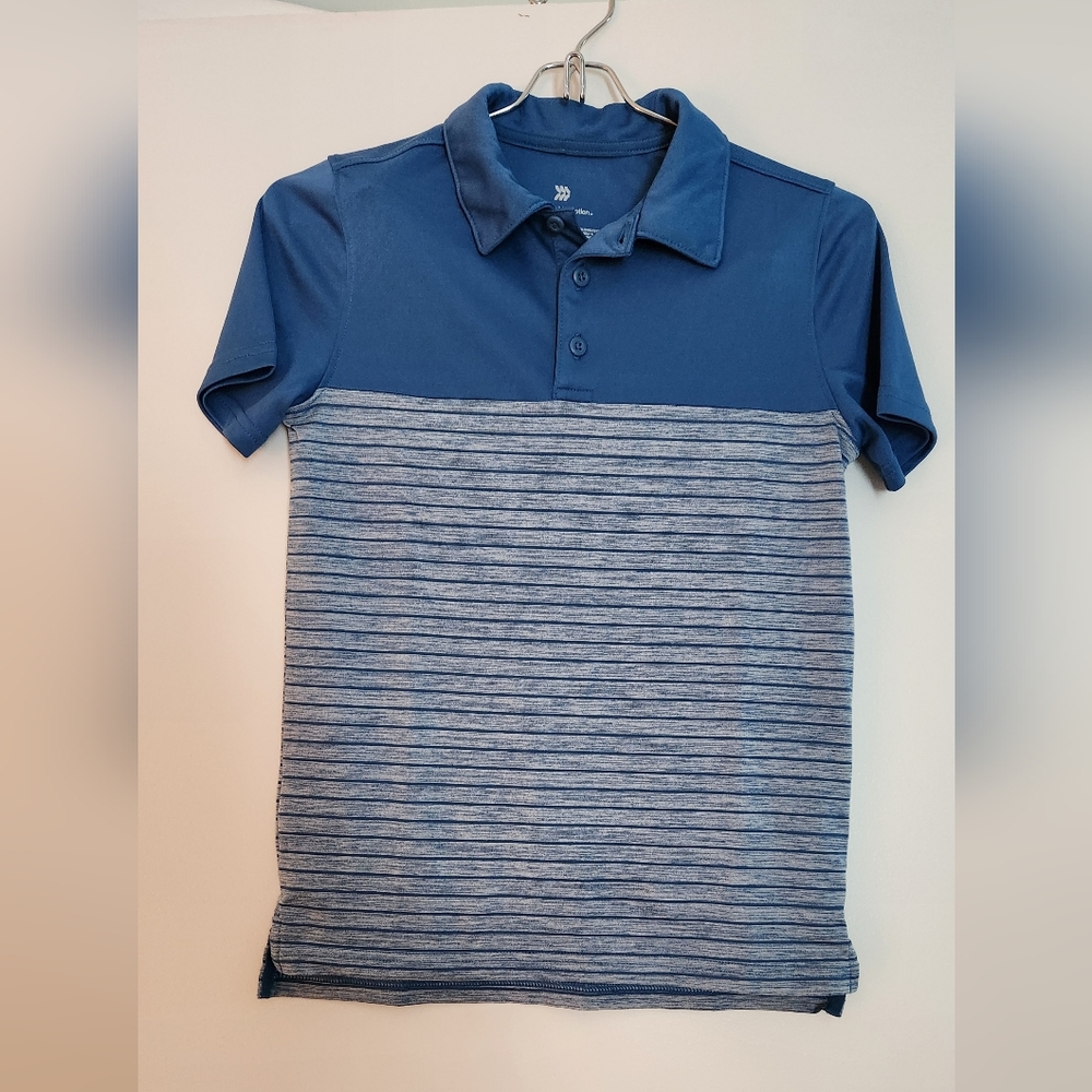 All in Motion Blue Striped Polo Shirt